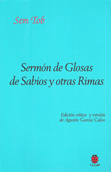 Sermón de Glosas de Sabios (rústica) - Sem Tob/ Agustín García Calvo