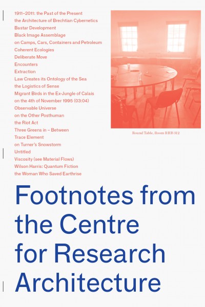 FOOTNOTES FROM THE CENTER FOR RESEARCH ARCHITECTURE - Centre for Research Architecture